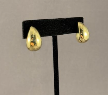 Brass Chicago Bean post earring