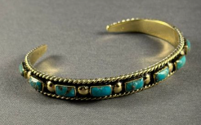 Brass chicklet cuff
