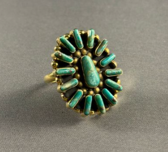 Brass 1.5" oval cluster adjustable ring