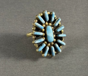 Brass 1.5" oval cluster adjustable ring