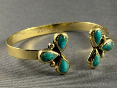 Brass triple teardrop cuff