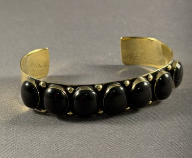 Brass 7 oval stone cuff