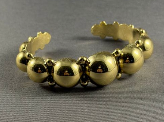 Brass XL ombre ball cuff