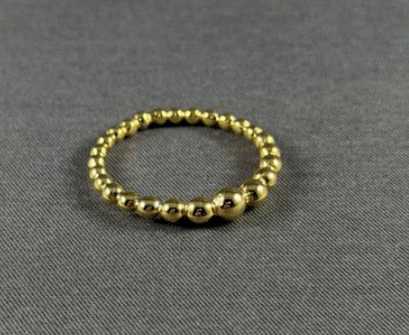 Brass ombre ball stacker ring