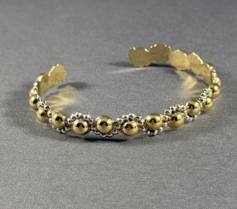Brass/Sterling Silver wavy cuff