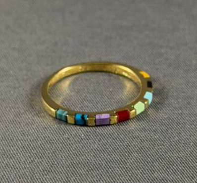 Brass mini in lay stacker ring