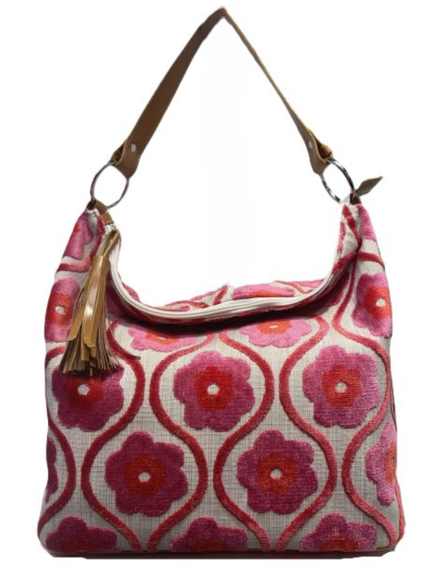 EMMA: CORAL/PINK CHENILLE FLOWER POWER