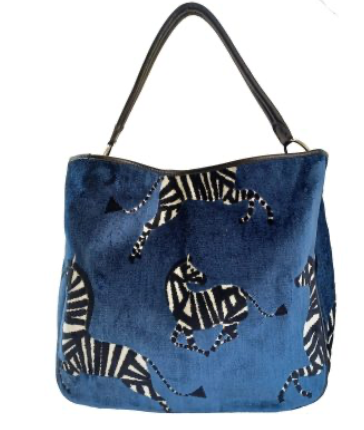 OLIVIA: Zebra on Blue  CHENILLE