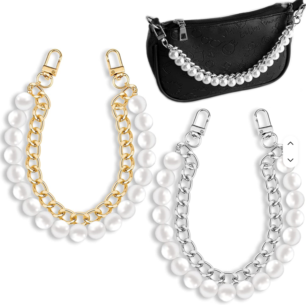 Pearl and Chain Purse Charm