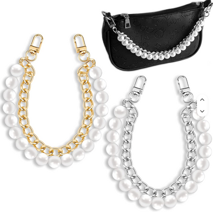 Pearl and Chain Purse Charm