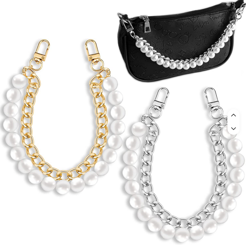 Pearl and Chain Purse Charm