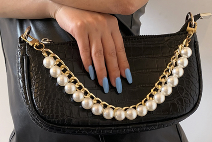 Pearl and Chain Purse Charm