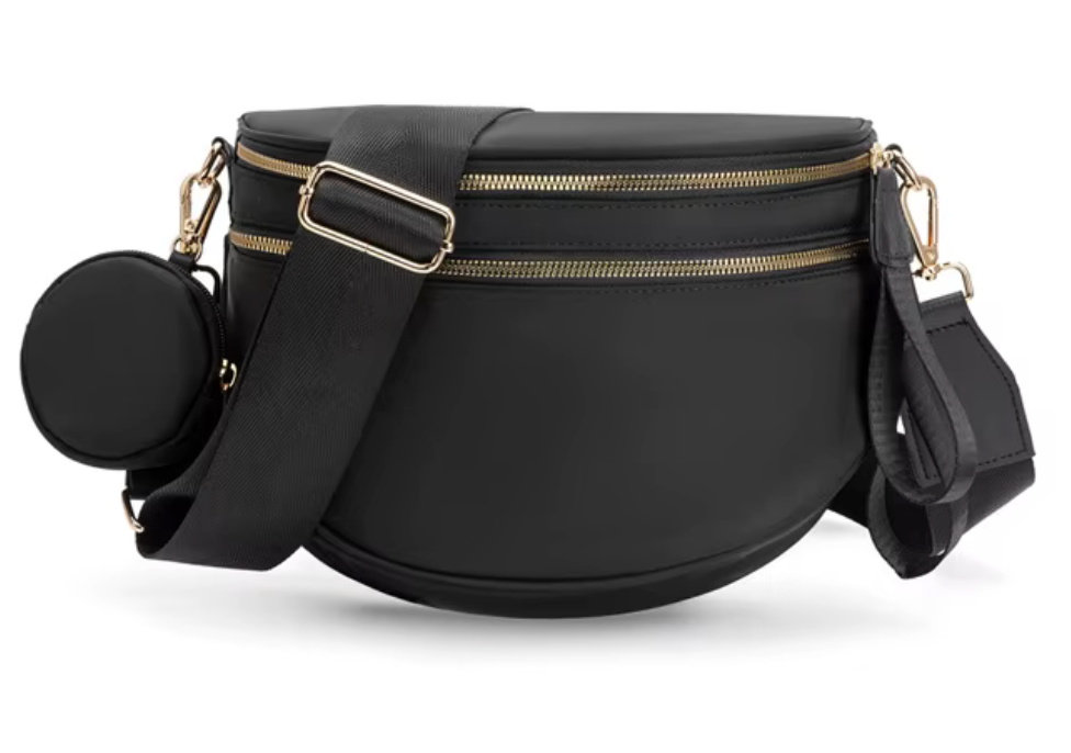 Nylon Bum Bag / Fanny Pack Solid Black