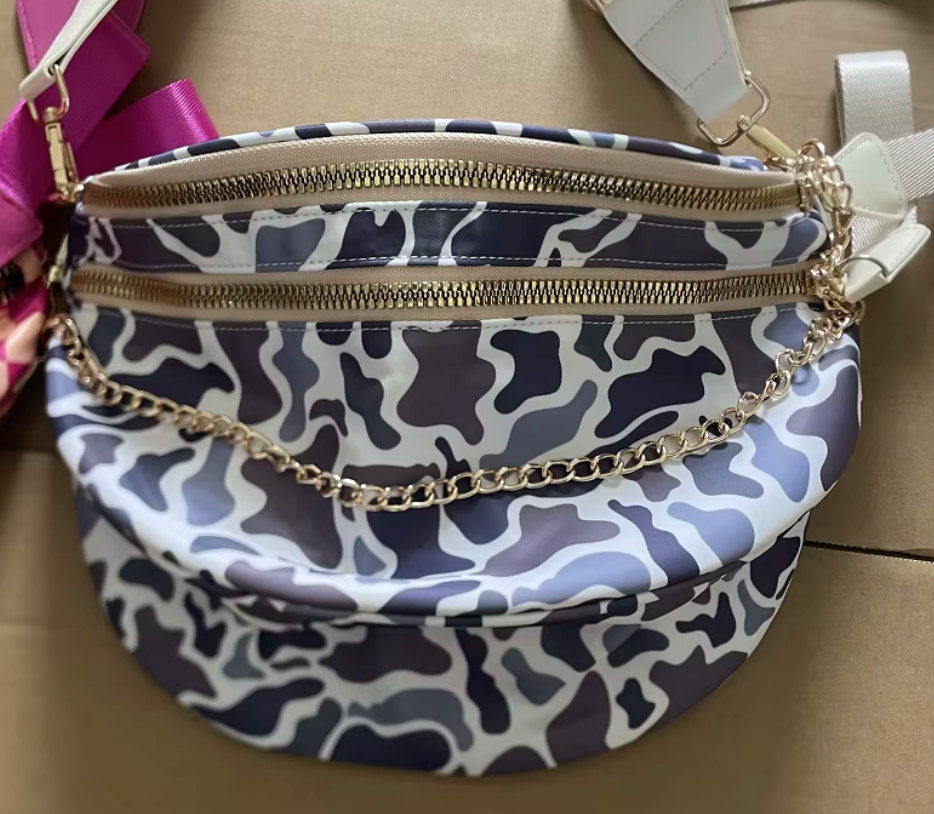 Nylon Bum Bag / Fanny Pack Grey Camo