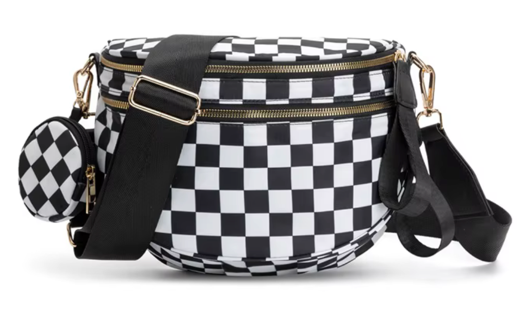 Nylon Bum Bag / Fanny Pack Finish Line Pattern