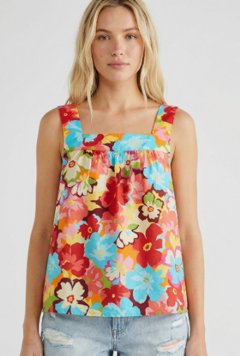 Sleeveless Floral Printed Tank Top