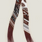 Leather Detail Twilly Scarf - Brown