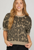 Short Sleeve Round Neck Leopard Top