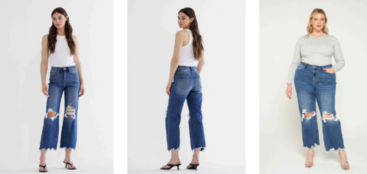 90's Medium Wash Vintage Crop Flare