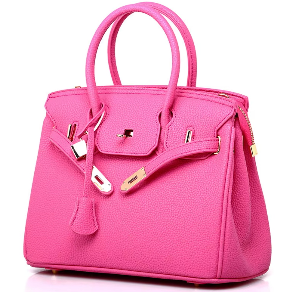 Buckle Front top Handle with Strap Purse