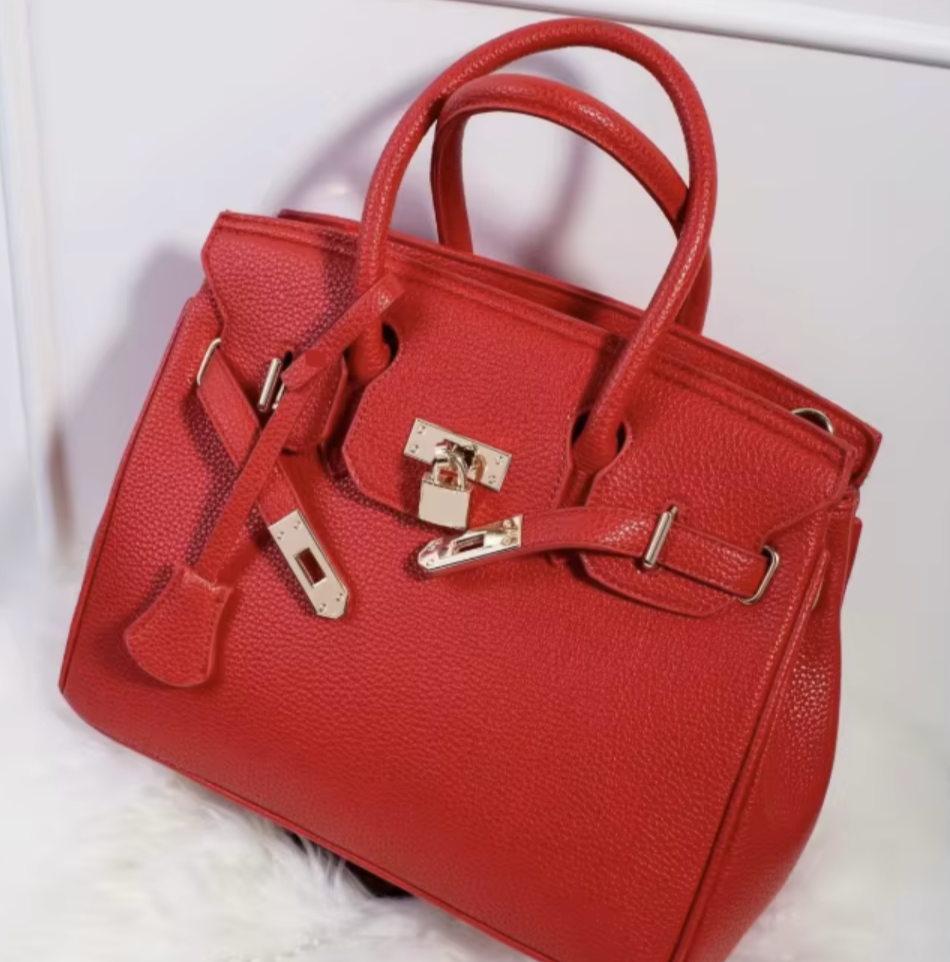 Buckle Front top Handle with Strap Purse