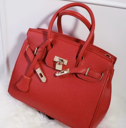 Buckle Front top Handle with Strap Purse