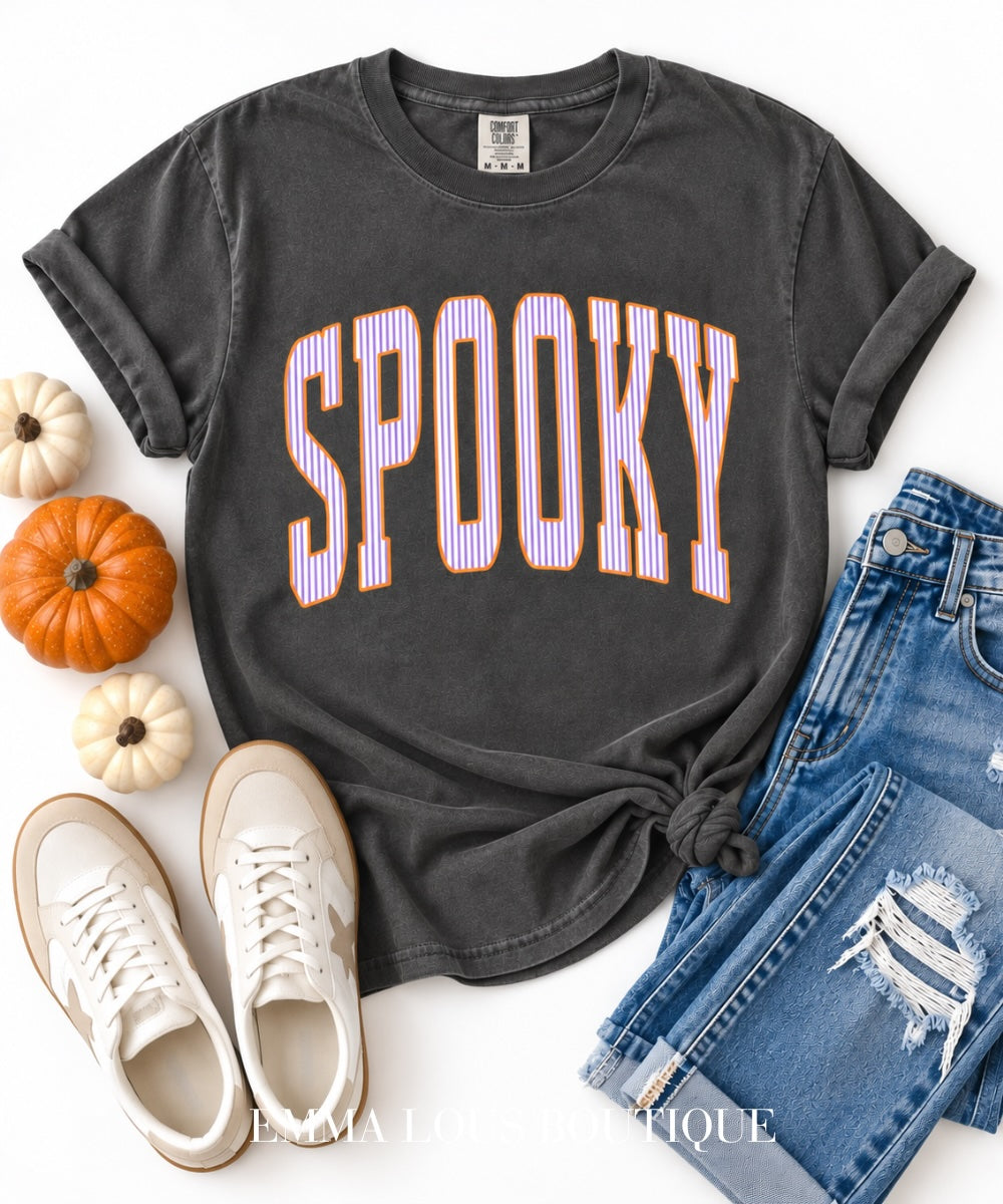 Striped Spooky Graphic Tee