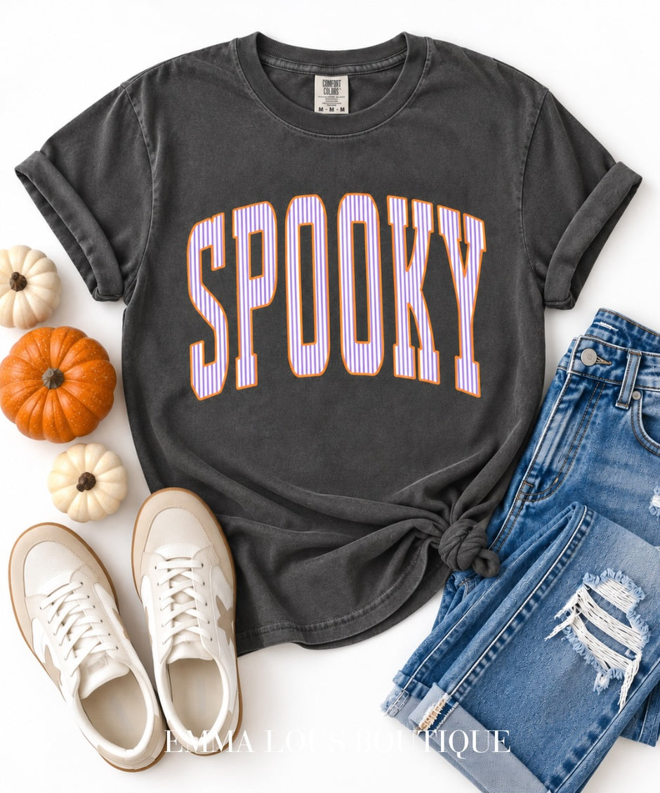 Striped Spooky Graphic Tee