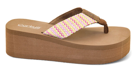 Corkys Take A Dip Wedge Flip-Flops in PINK MULTI