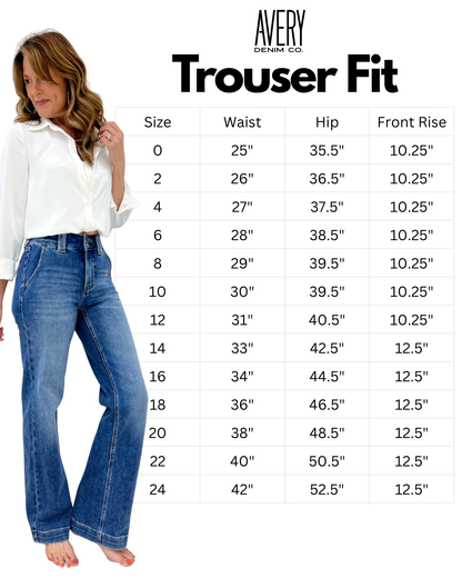 Avery Denim The Tailored Trouser - Classic Blue