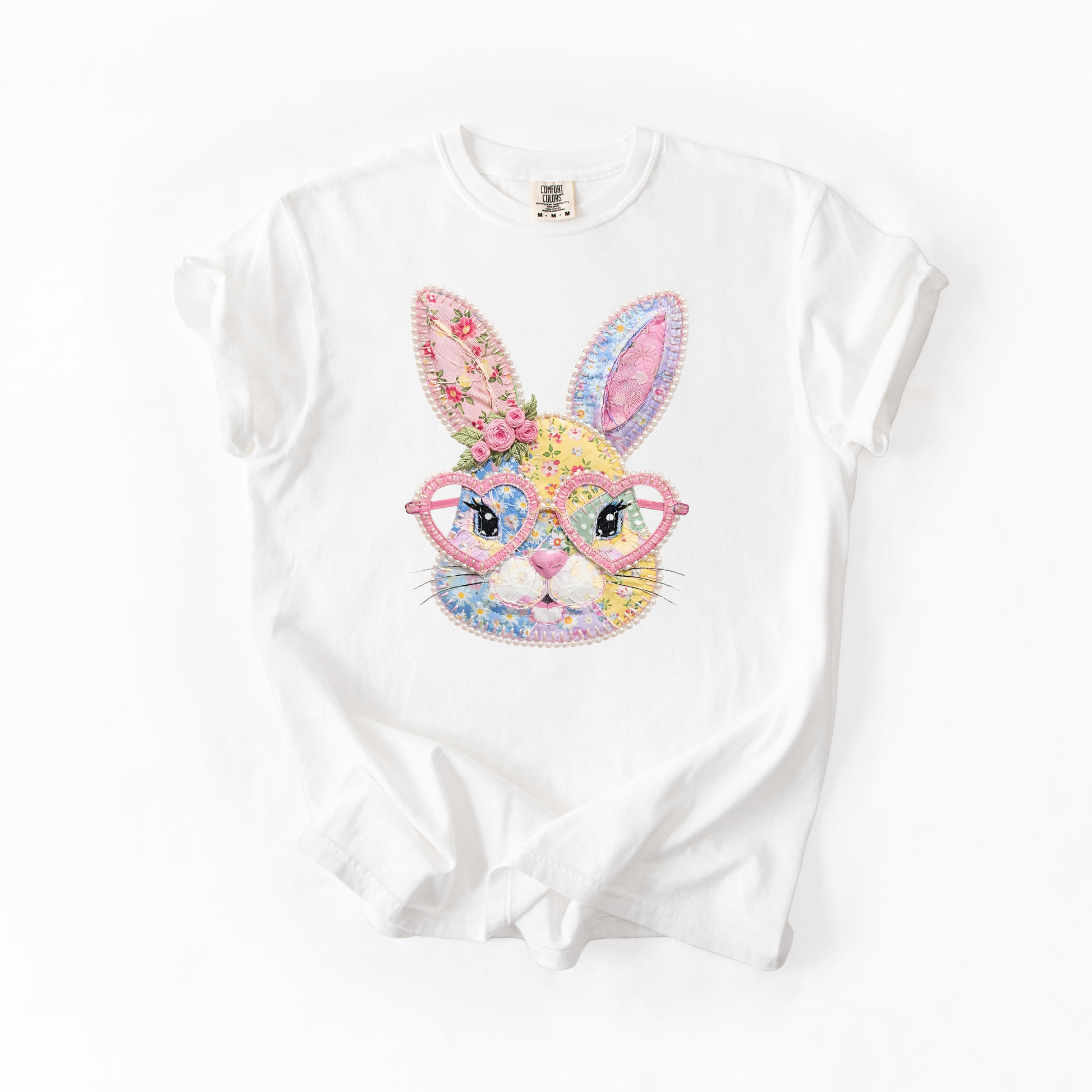 Patchwork and Pearls Rabbit Graphic Tee