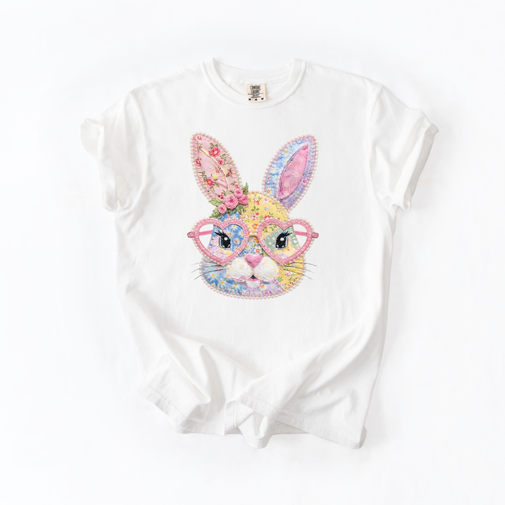 Patchwork and Pearls Rabbit Graphic Tee