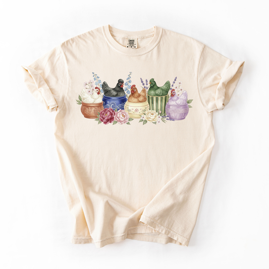 Potted Chickens Graphic Tee