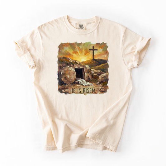 Paint Stroke He Is Risen Graphic Tee