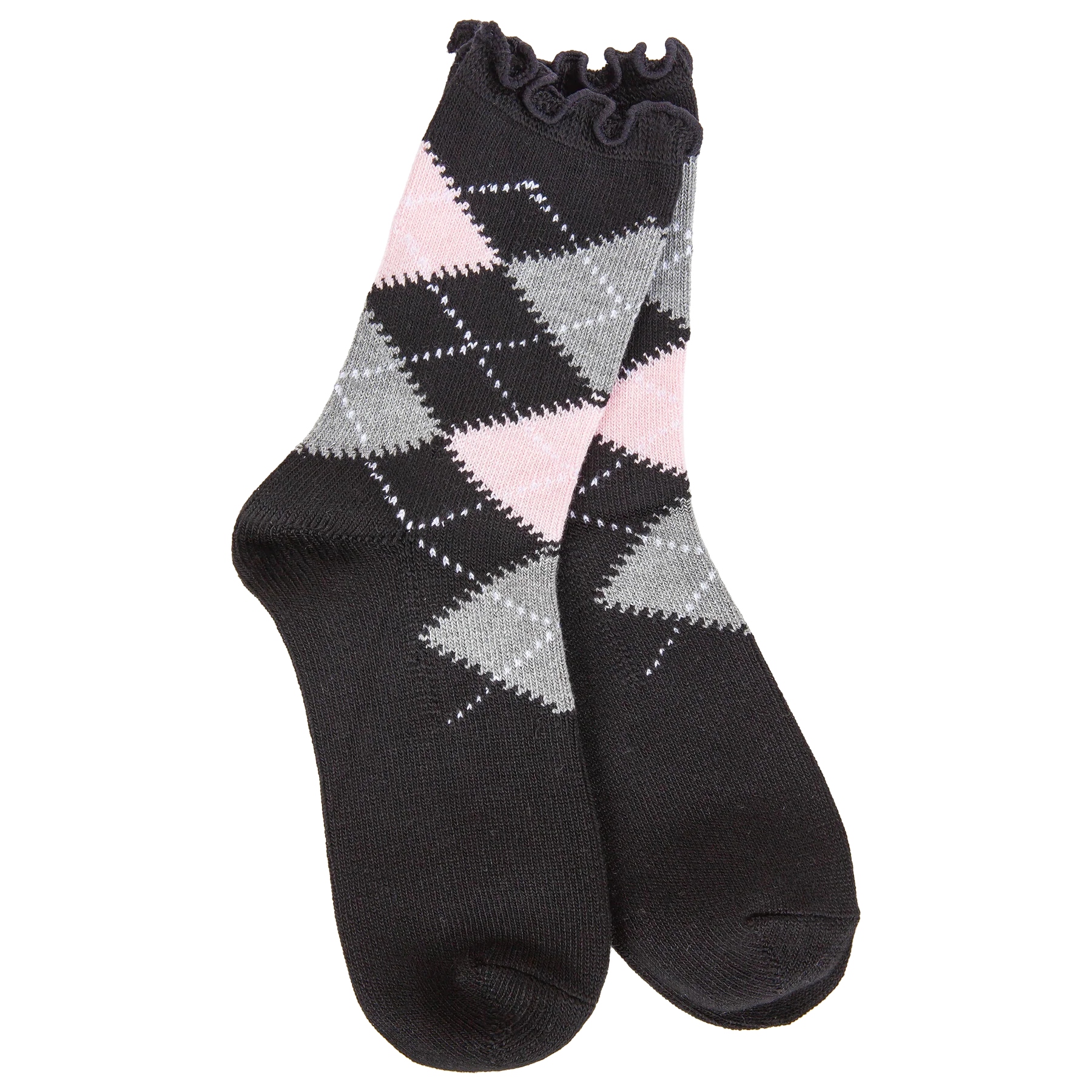 Weekend Argyle Ruffle Mini Crew