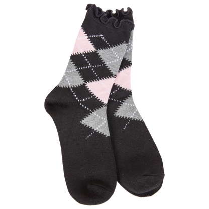 Weekend Argyle Ruffle Mini Crew