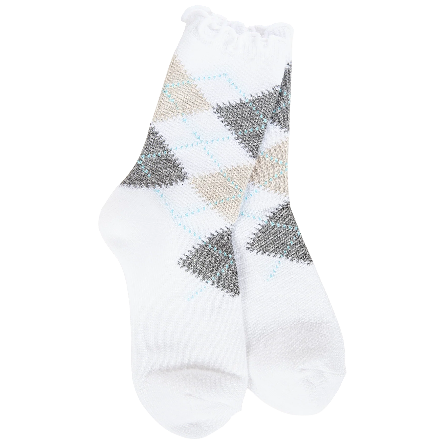 Weekend Argyle Ruffle Mini Crew
