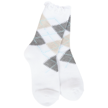 Weekend Argyle Ruffle Mini Crew