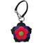 Leather Flower Hat Clip Bag Charm-Blk/Brgt