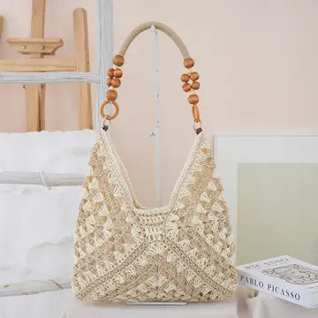 MKS America - Boho Beach Vacation Straw Bag
