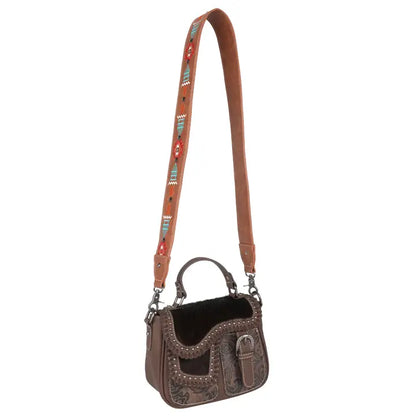Montana West Western Guitar Style Embroidered Aztec Crossbody Strap