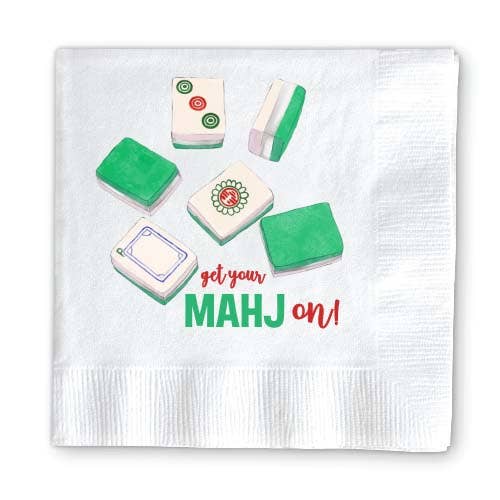 Donovan Designs - MAHJONG COCKTAIL NAPKINS: GET YOUR MAHJ ON