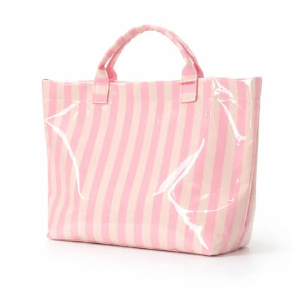 Medium Striped Tote Bag  PVC Handbag