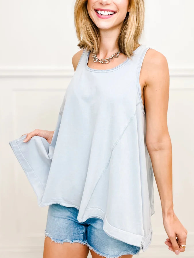 Always Ready Mineral Washed Soft Knit Flare Top