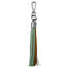 Leather Tassel Keychain-Sage Multi