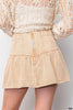 WOVEN MINI SKIRTS WITH BACK ZIPPER