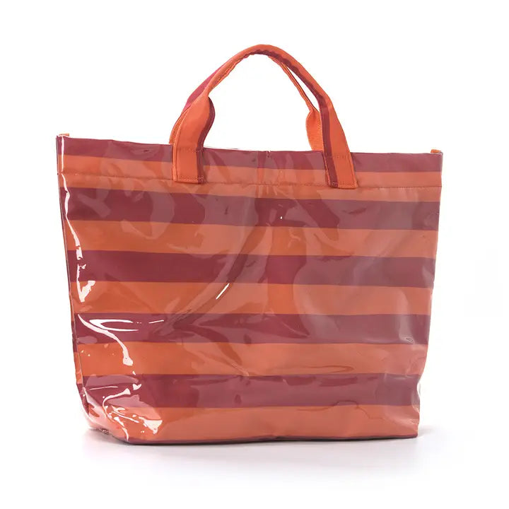 Medium Striped Tote Bag  PVC Handbag