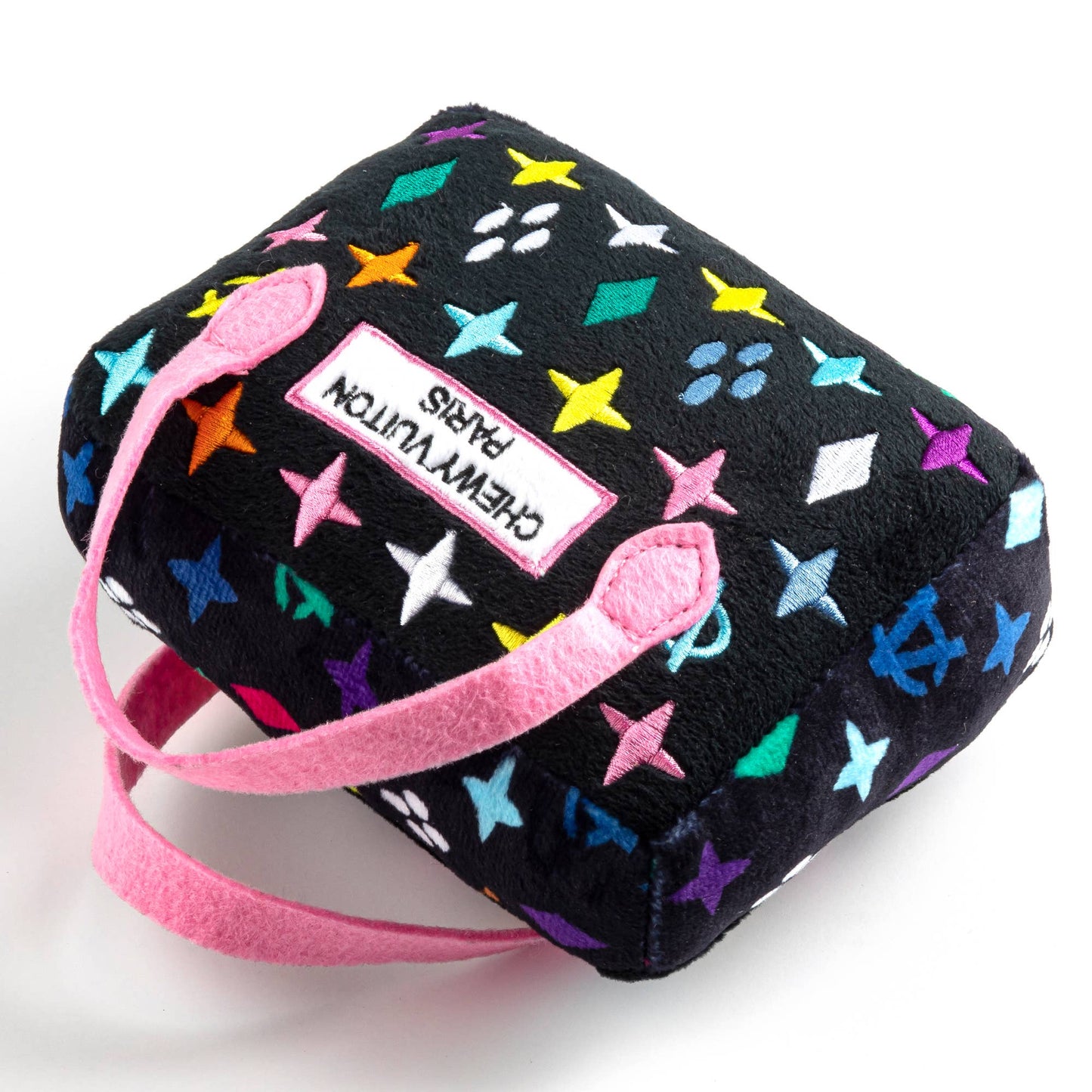 Haute Diggity Dog - Black Monogram Chewy Vuiton Handbag Squeaker Dog Toy: Small / Mini