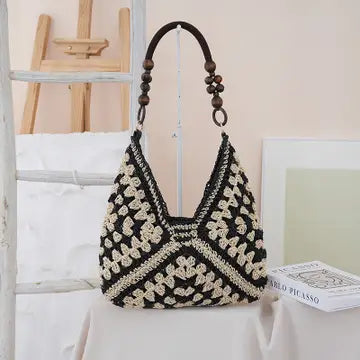 MKS America - Boho Beach Vacation Straw Bag