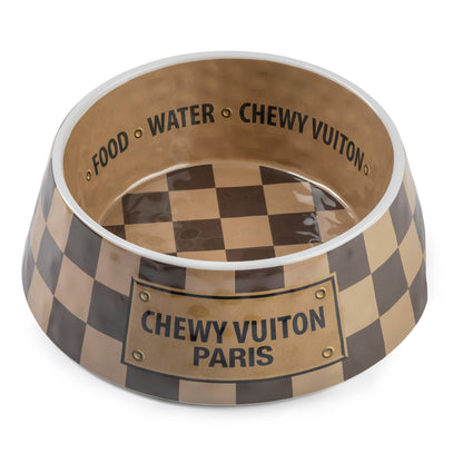 Haute Diggity Dog - Checker Chewy Vuiton Bowl - 3 Sizes!! Dog Bowls: Medium